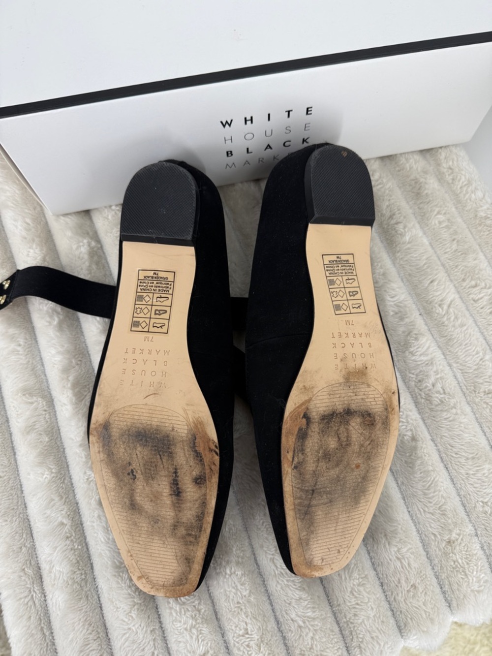 White House Black Market "Gracen" square toe ballet flats in black size 7 - Picture 3 of 8